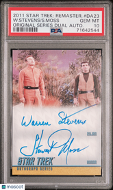 2011 Star Trek Autographs Stewart Moss & Warren Stevens LE Dual Auto PSA 10